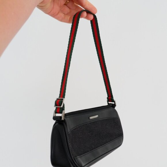 Authentic Preowned Gucci Black Denim/ Leather Sherry Line Micro Shoulder Bag - Picture 16 of 16